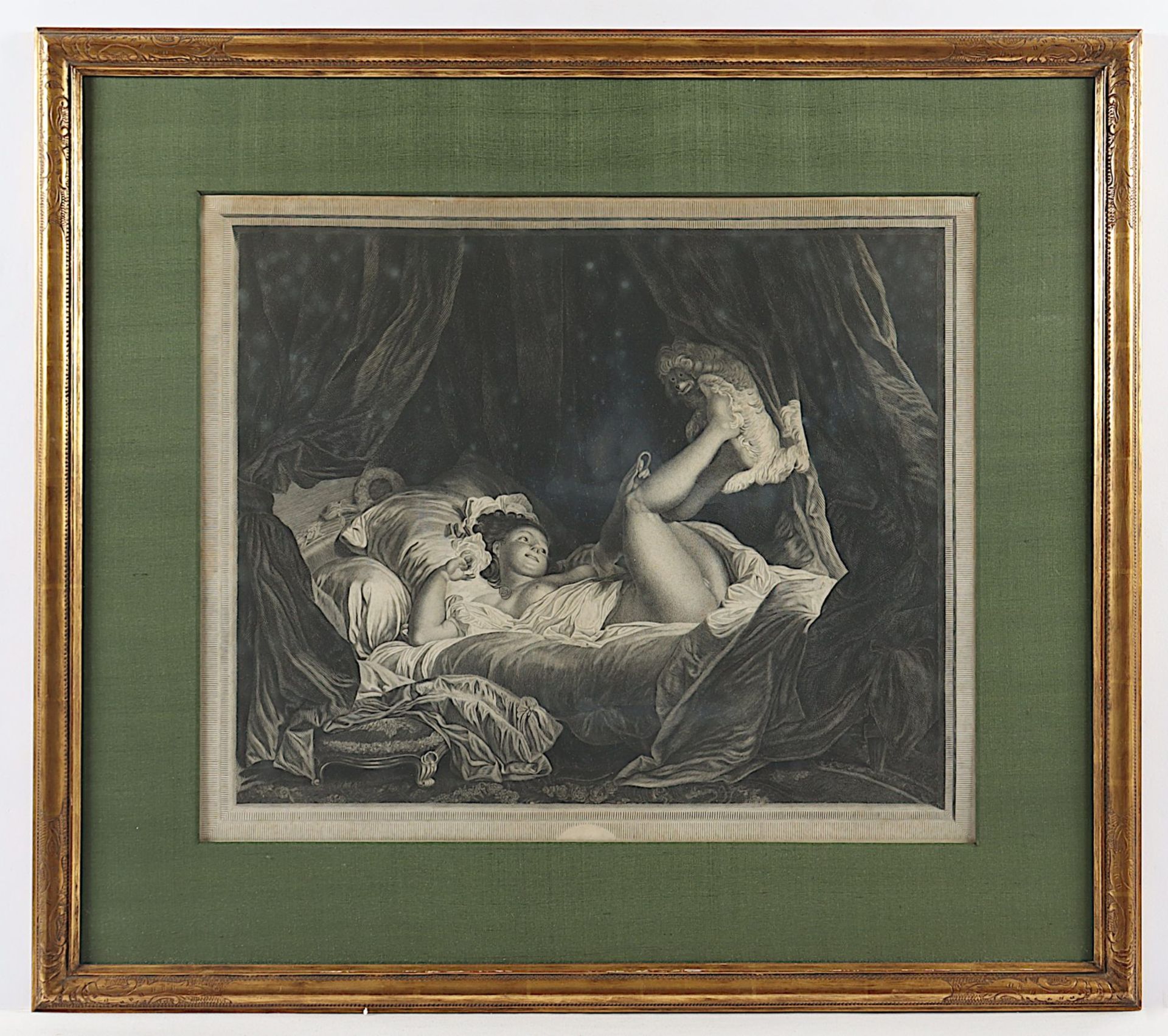 FRAGONARD, Jean-Honoré de (1732-1806), nach, "La gimlette", Kupferstich von Charles Bertoni, 18.Jh.