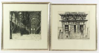 Escher, Rolf, zwei Arbeiten "Bibliothek St. Geneviève in Paris", R.