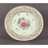 ovale Platte mit Durchbruchrand, Porzellan, China, um 1800