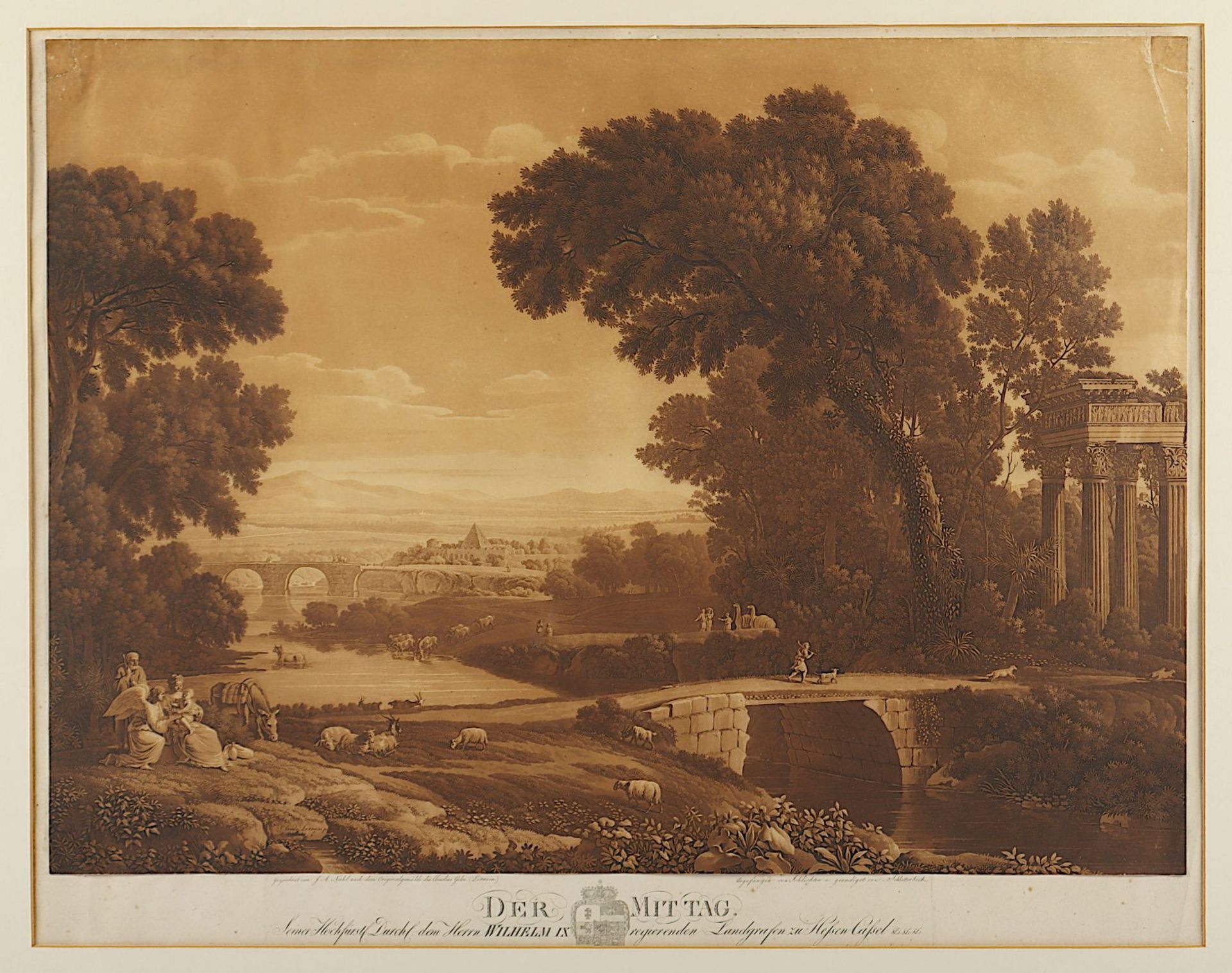 Schlotterbeck, Wilhelm Friedrich (1777-1819), "Der Mittag", Aquatinta, R. - Bild 2 aus 2