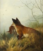 Deiker, Carl Friedrich (1836-1892), "Fuchs mit Beute", R.