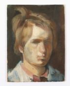 Duwe, Johannes (geb. 1956), Portrait, Öl/Hartfaser, dat. 77