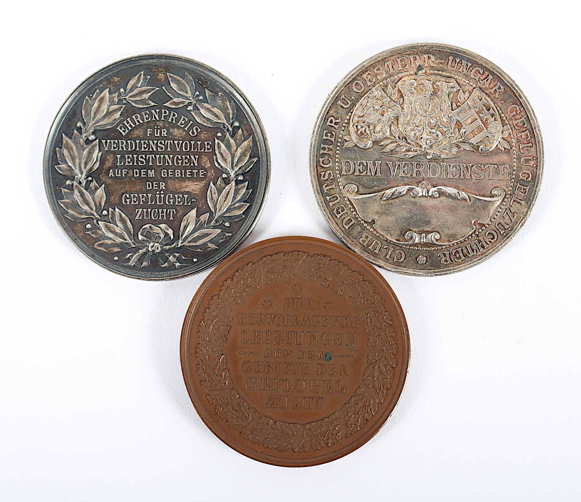 vier Medaillen Geflügelzucht, Deutsch, um 1900 - Bild 3 aus 3