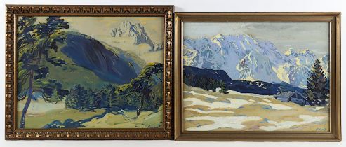 BAURIEDL, Otto (1881-1961), "Zwei Alpenlandschaften", R.