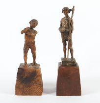 Saxer (Bildhauer 1.H.20.Jh.), zwei Bozzetto, Holz