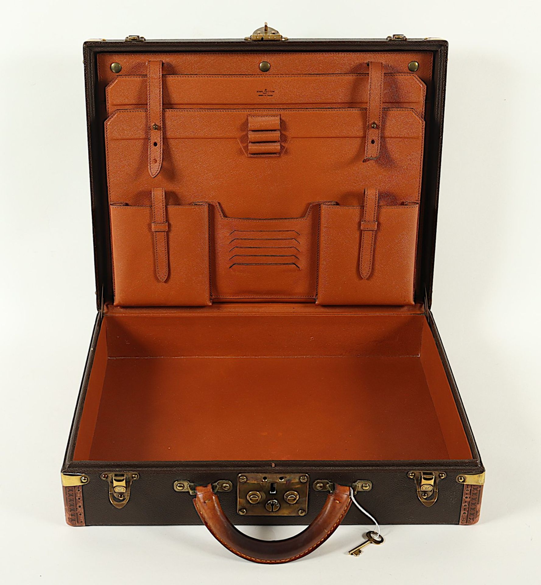 Louis Vuitton Aktenkoffer, President Classeur, dunkelbraunes Leder, mit Monogramm WP - Image 3 of 9