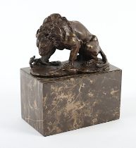 CARVIN, Louis-Albert (1875-1951), "Lion au serpent", Bronze