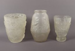 drei Art Deco Vasen, Glas, um 1920