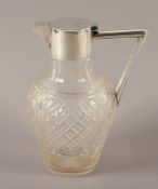 Karaffe, Glas, Silber 925/ooo, Birmingham, um 1905