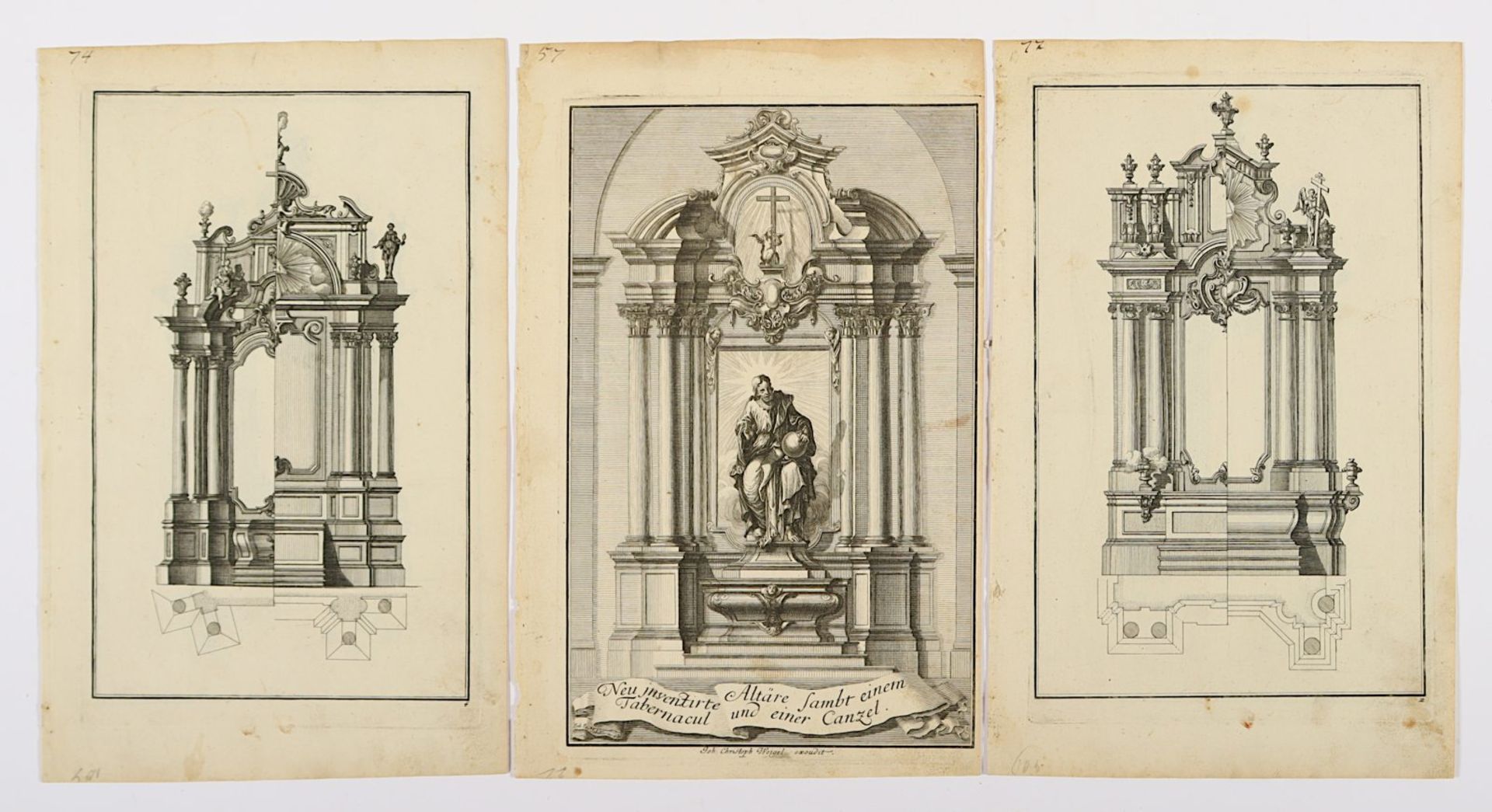 Hauptvorlagenwerk von Schübler, lose Blattsammlung, ungebunden, um 1730 - Image 3 of 5