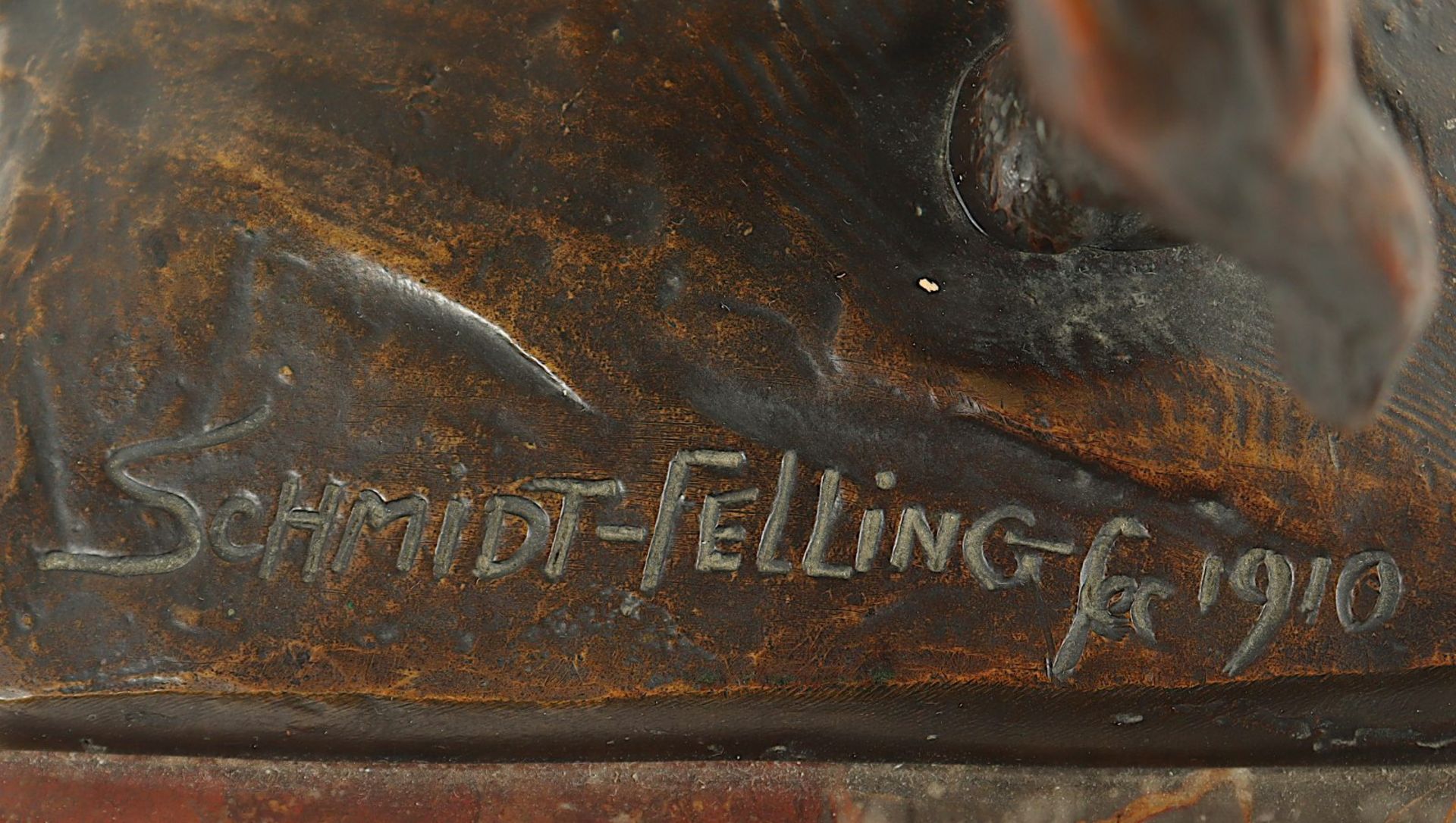 Schmidt-Felling, Julius Paul (1835-1920), Märchengruppe (Prinz und Schneewittchen), Bronze, 1910 - Image 6 of 6