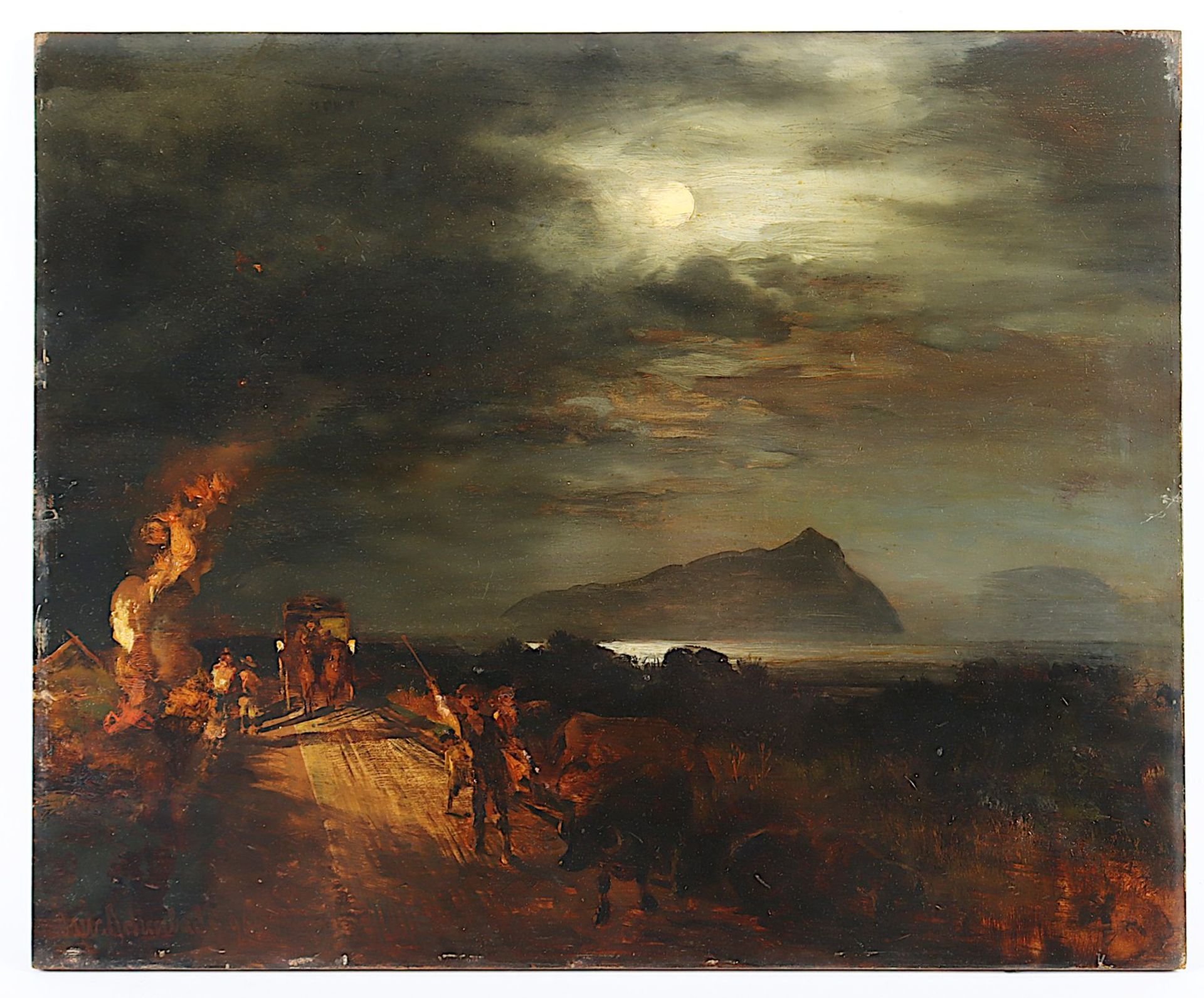 Achenbach, Oswald (1827-1905), "Abend in der Campagne", R.