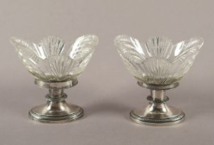 Paar Salièren, Silber, Glas, Belgien, 1795-1814