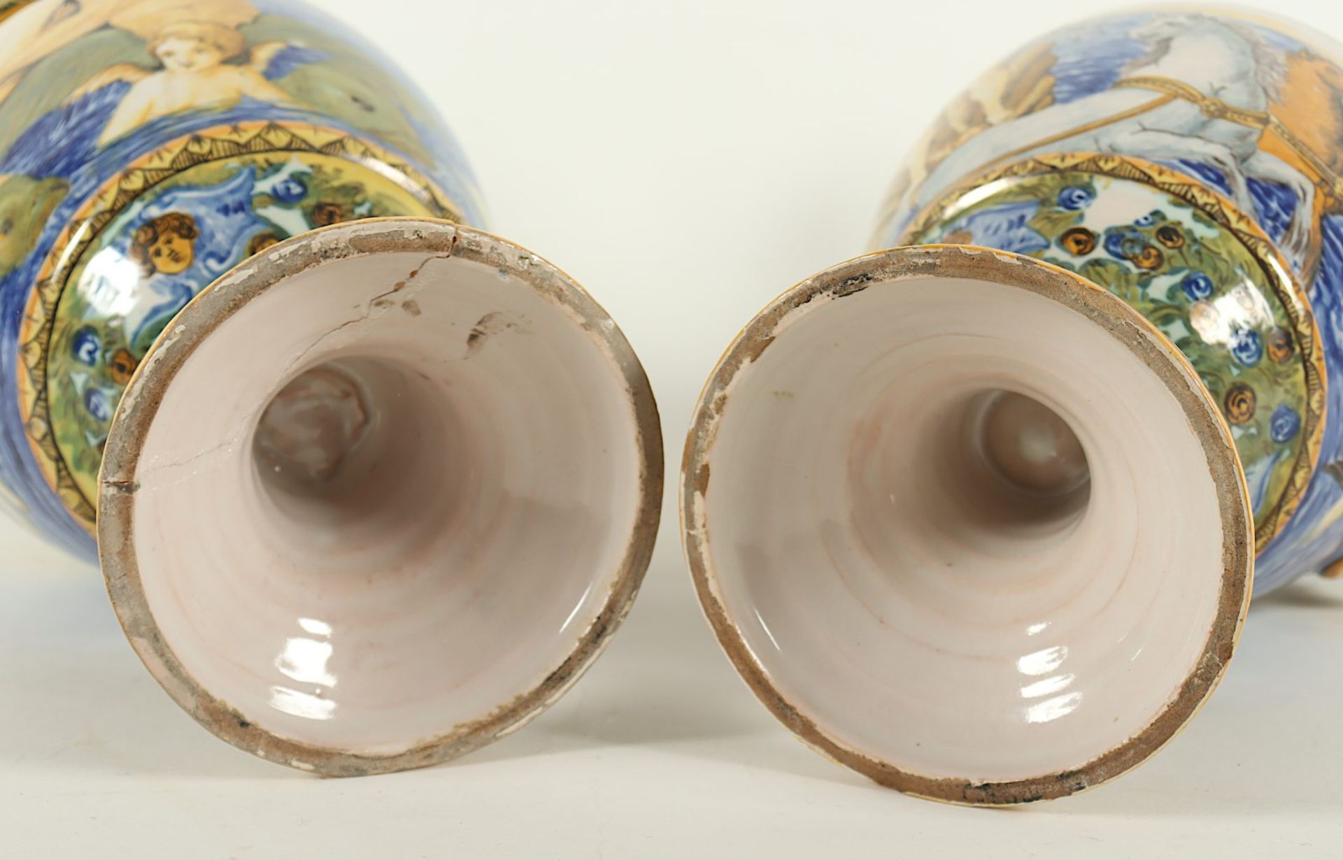 zwei Vasen und eine Schale, Fayence, Italien, 20.Jh. - Bild 4 aus 5