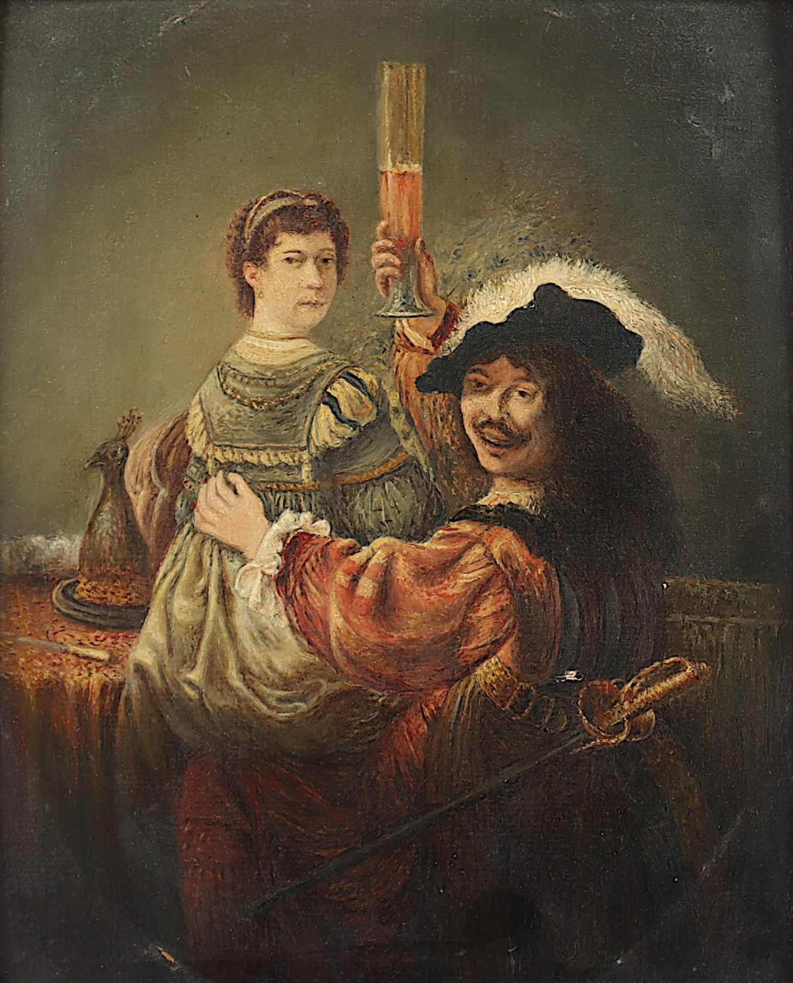 REMBRANDT VAN RIJN (1606-1669), Kopie nach, "Selbstbildnis mit Saskia", R.