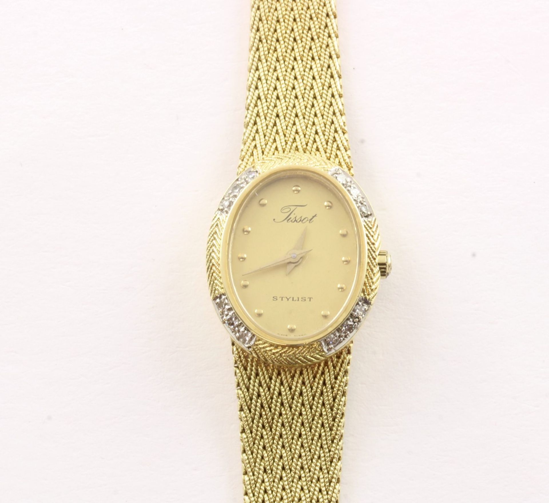 Damenarmbanduhr, 585/ooo Gelbgold, Tissot