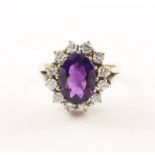 Amethyst-Brillantring, 585/ooo WG, 6,9g