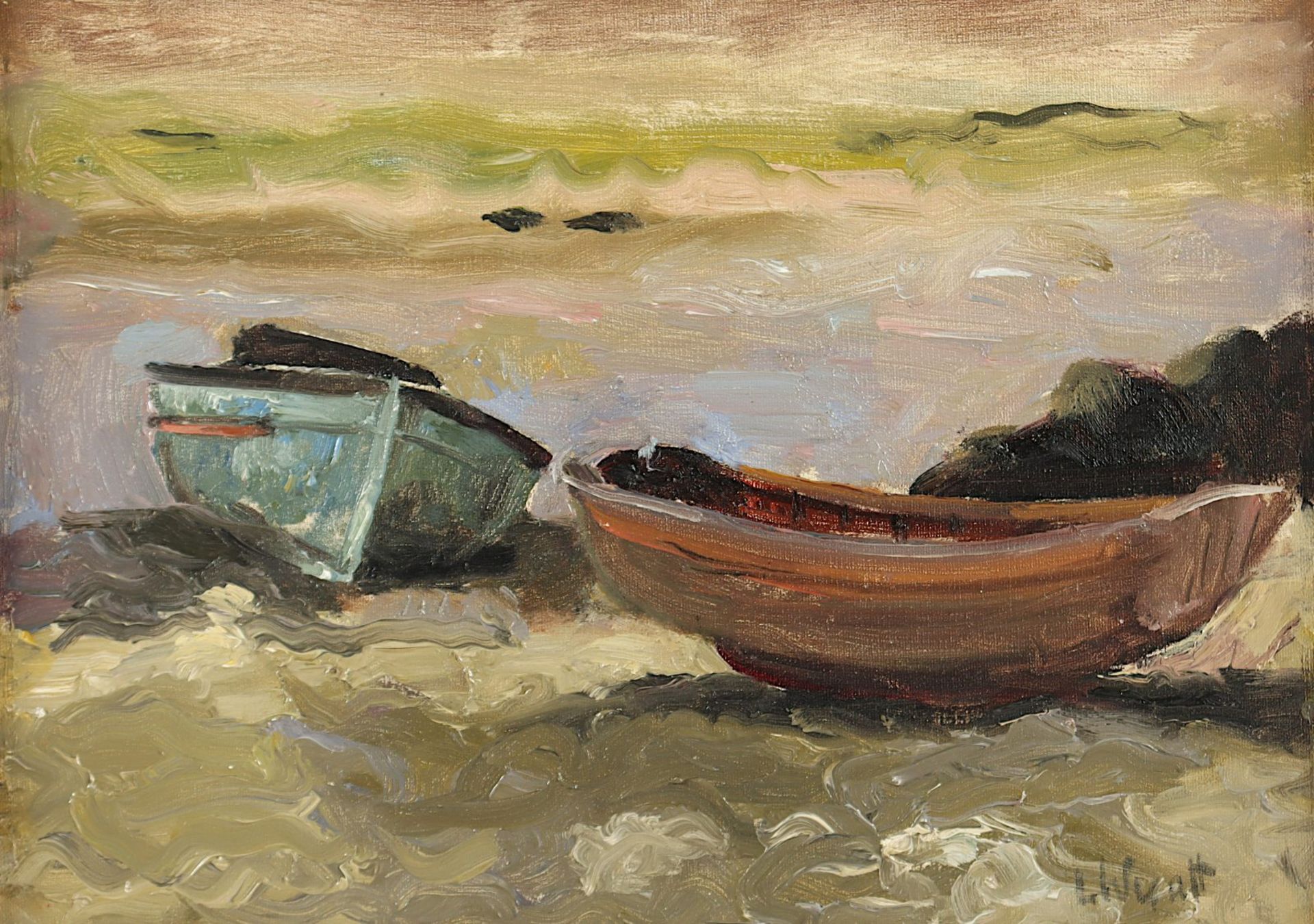 WYATT, Irene (1903-1987), "Boats at Kingsbridge", R. - Bild 2 aus 3