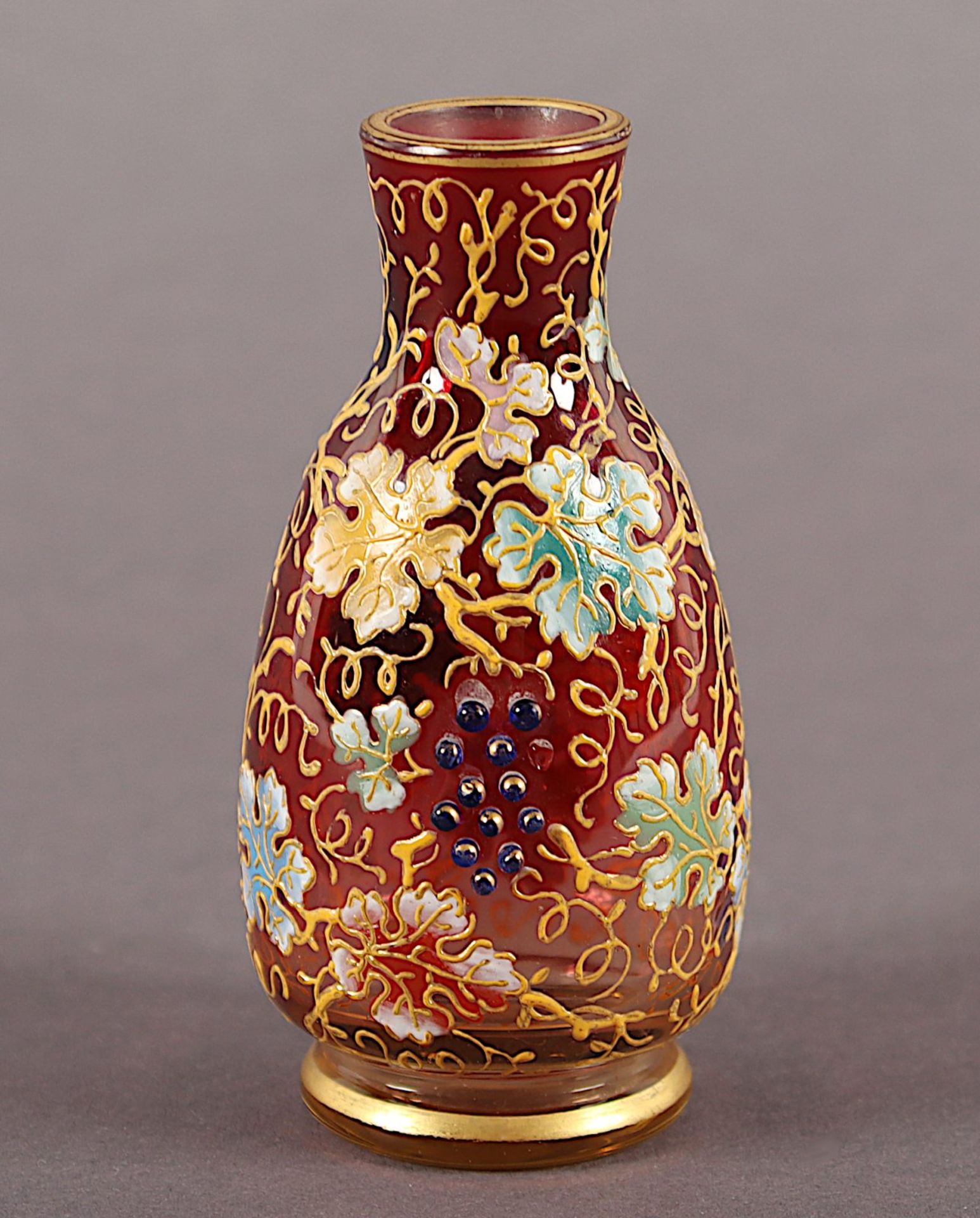 seltene kleine Vase, signiert Moser, E.19.Jh.