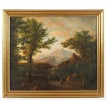 Maler M.19.JH., "Romantische Landschaft mit Burg", R.