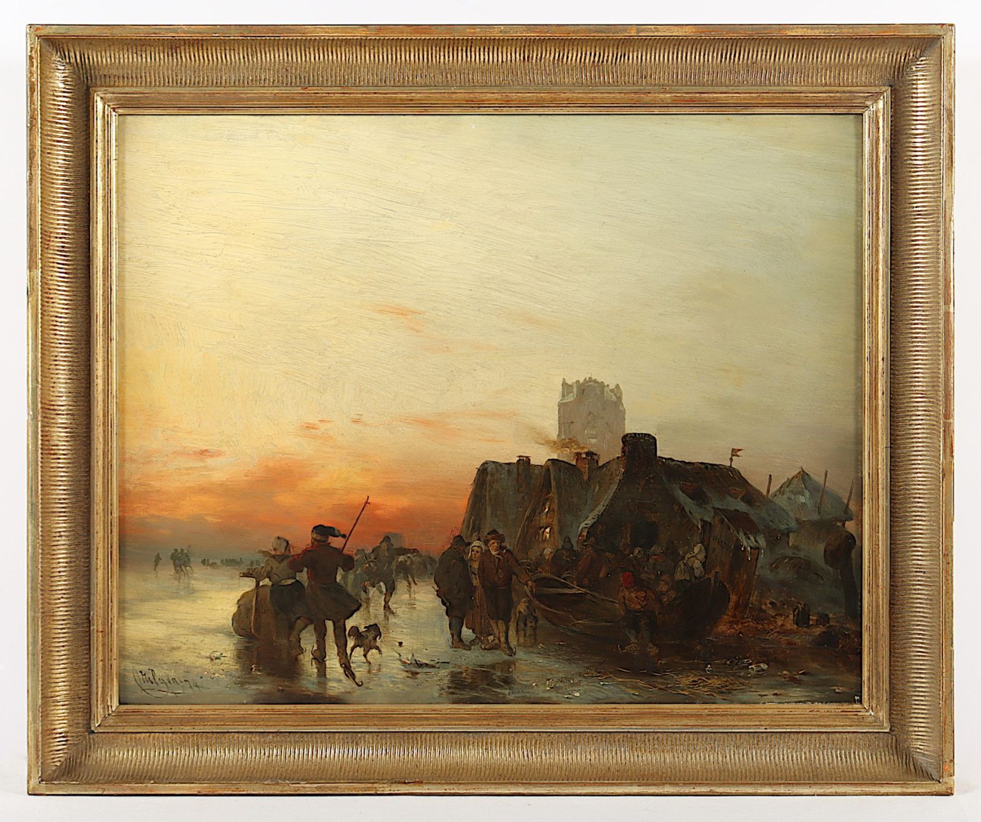 Hilgers, Carl (1818-1890), "Abendrot über Eis", R. - Bild 2 aus 4