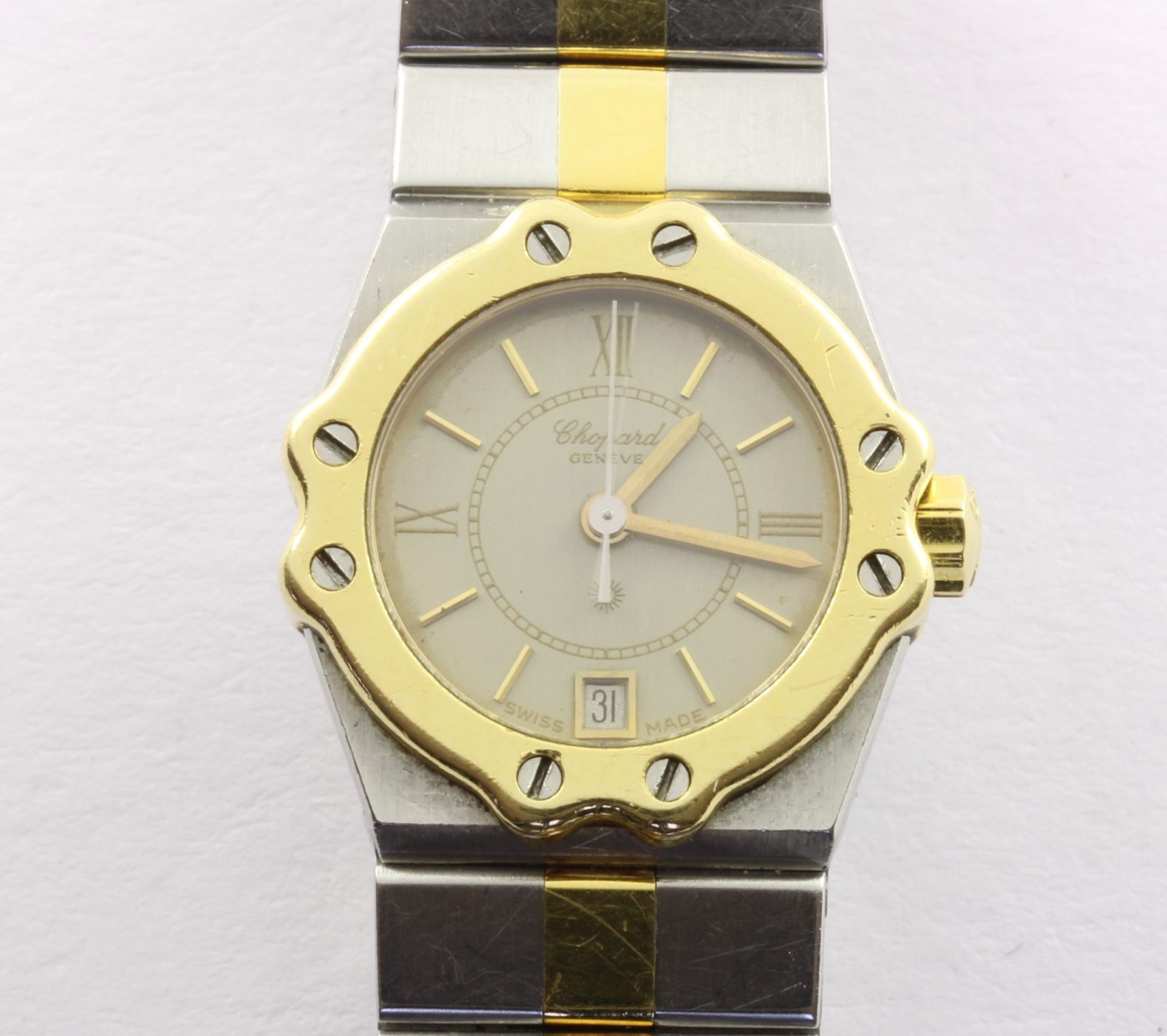Armbanduhr, Chopard, 750/ooo Gelbgold, St.Moritz, Papiere