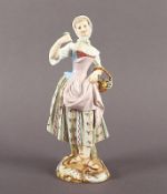 FIGUR "KRÄMERIN MIT KORB", Modellnr. 2350, Friedrich Elias MEYER von 1755, MEISSEN, E.19.Jh.