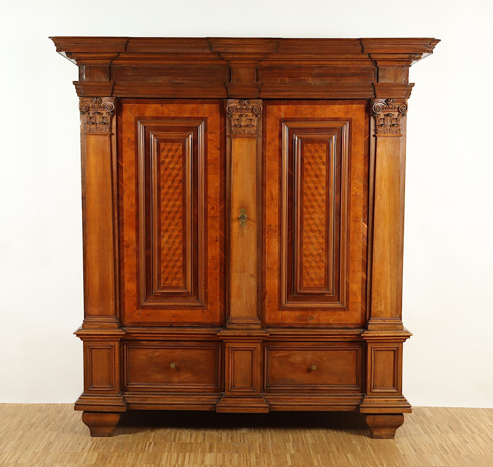 BAROCKER PILASTERSCHRANK, deutsch, 18.Jh.