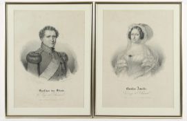 Zwei Portraits, Lithografien, R.