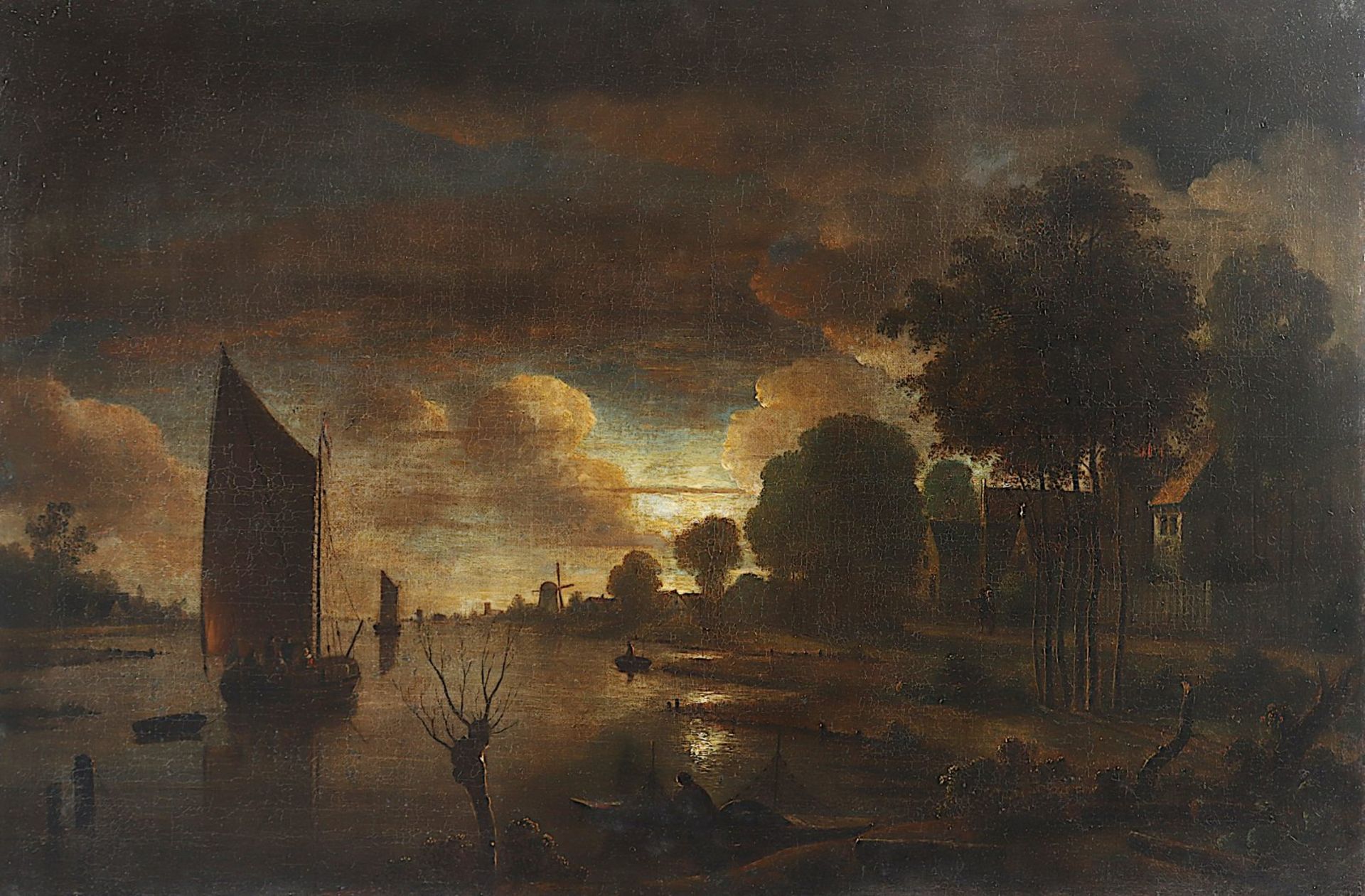 VAN DER NEER, Aert I. (1603/04-1677), "Holländische Mondscheinlandschaft"