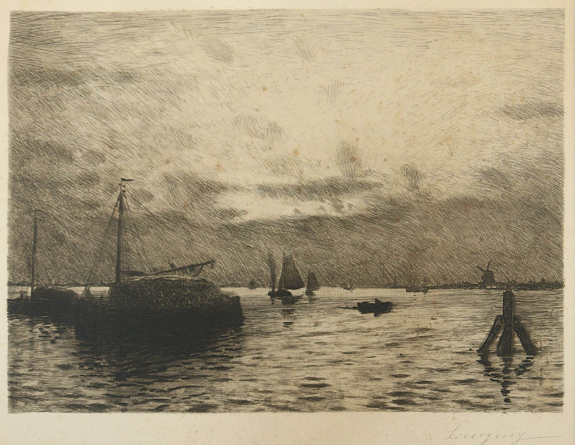 LIESEGANG, Helmut (1858-1945), "Boote vor der holländischen Küste", R. - Bild 2 aus 3