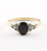 Safir-Diamantring, 375/ooo GG, 