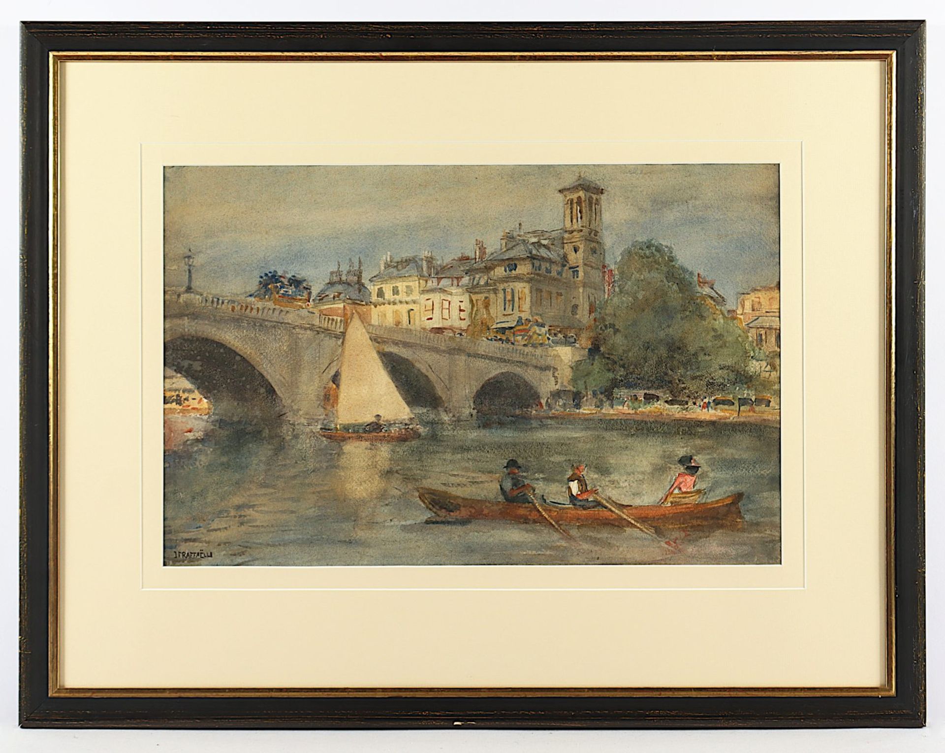 RAFFAELLI, Jean-François (1850-1924), zugeschrieben, "Stadtansicht mit Brücke", R. - Image 2 of 3