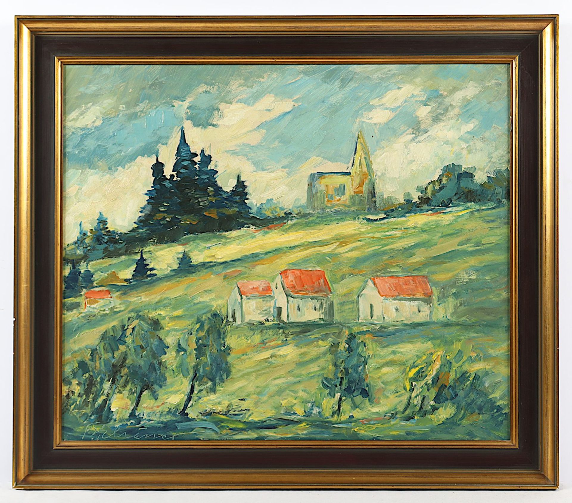 Elsässer, Berthold (1891-1965), "Landschaft mit Dorf", R.