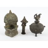 dreiteiliges Konvolut, Bronze, Indien und Thailand