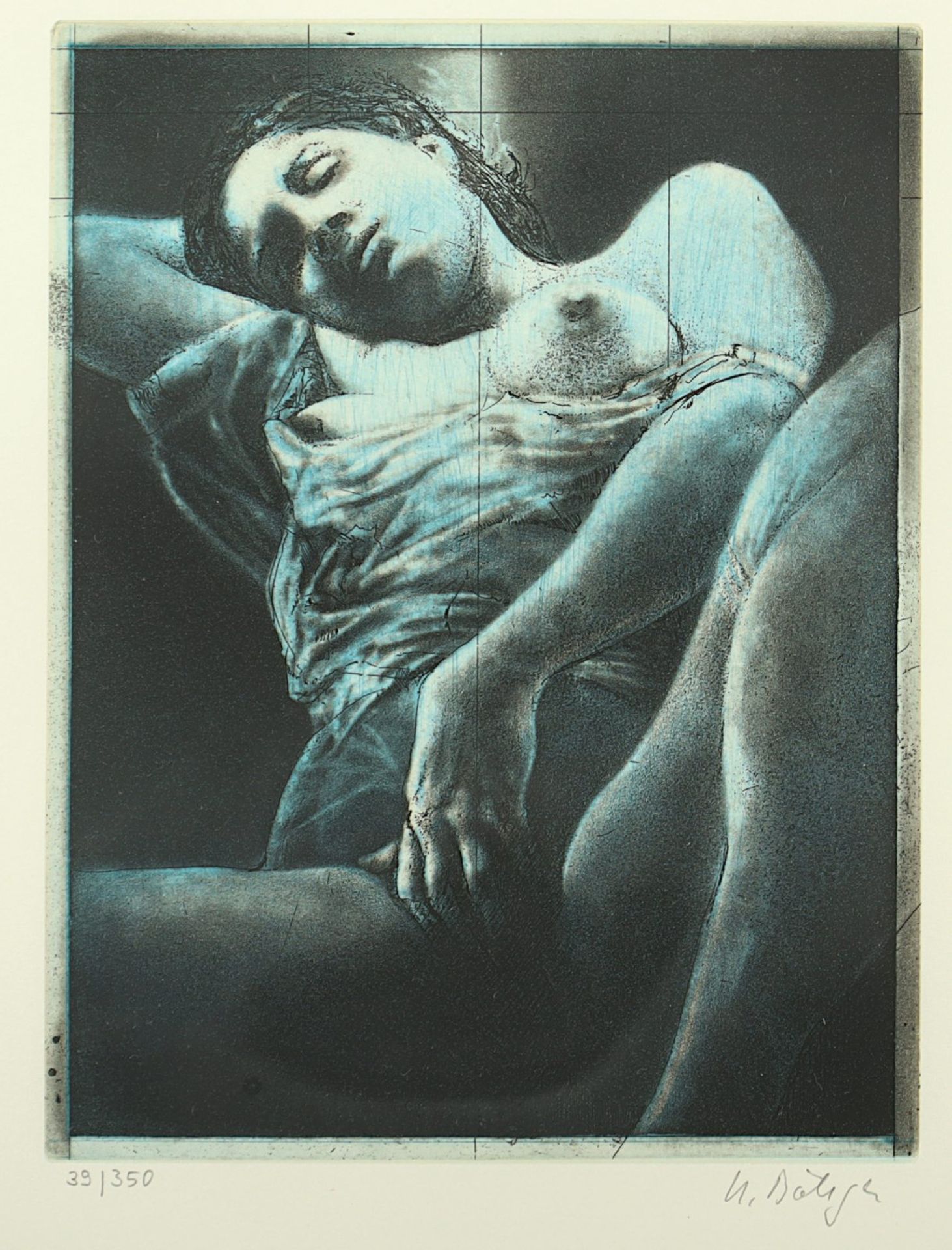 Böttger, Klaus, 2 Arbeiten, "Erotische Szene", R. - Bild 3 aus 3