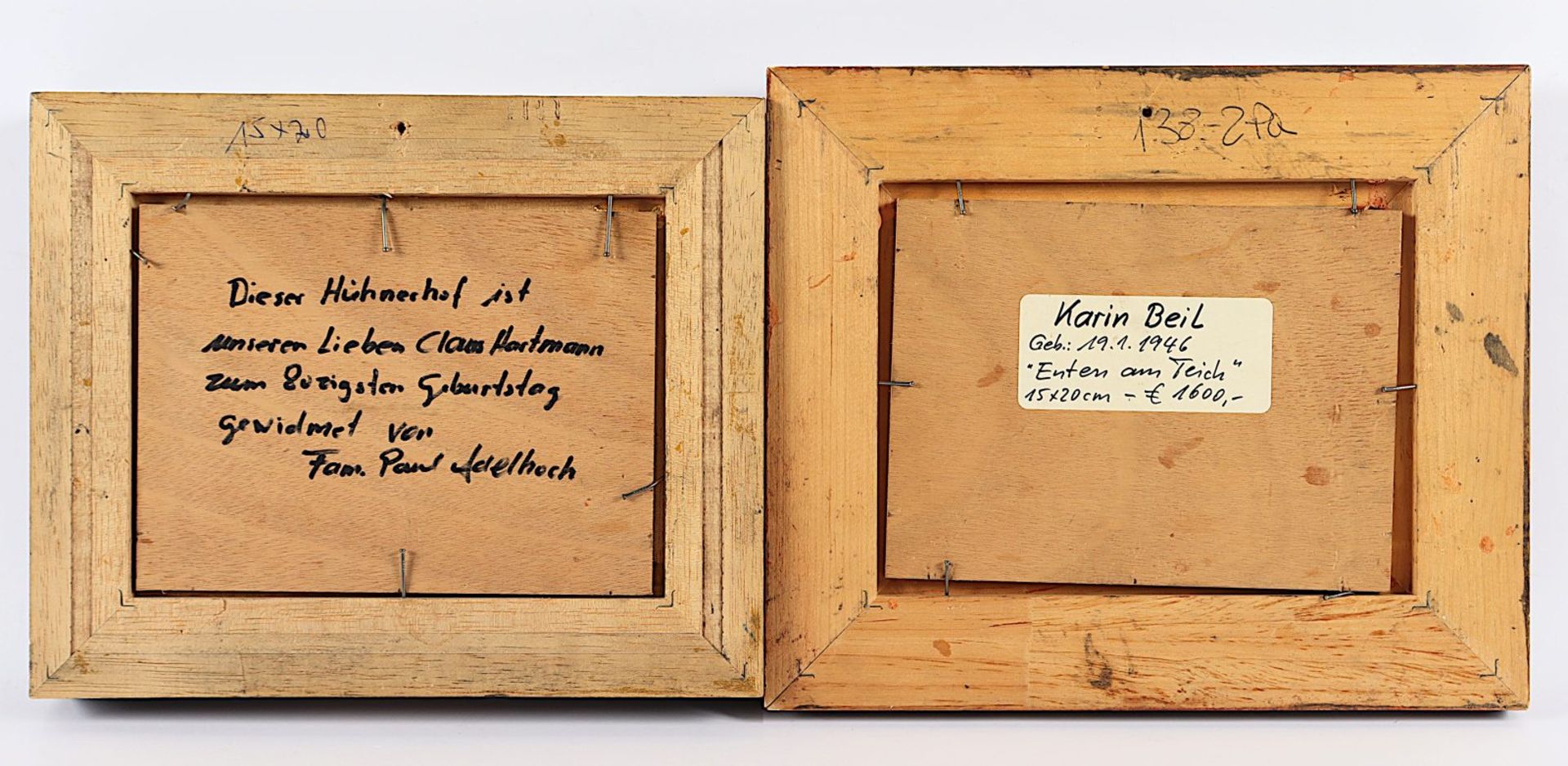 BEIL, Karin (*1946), Paar Bilder, "Hühnervolk" und "Enten am Teich", R. - Image 4 of 4
