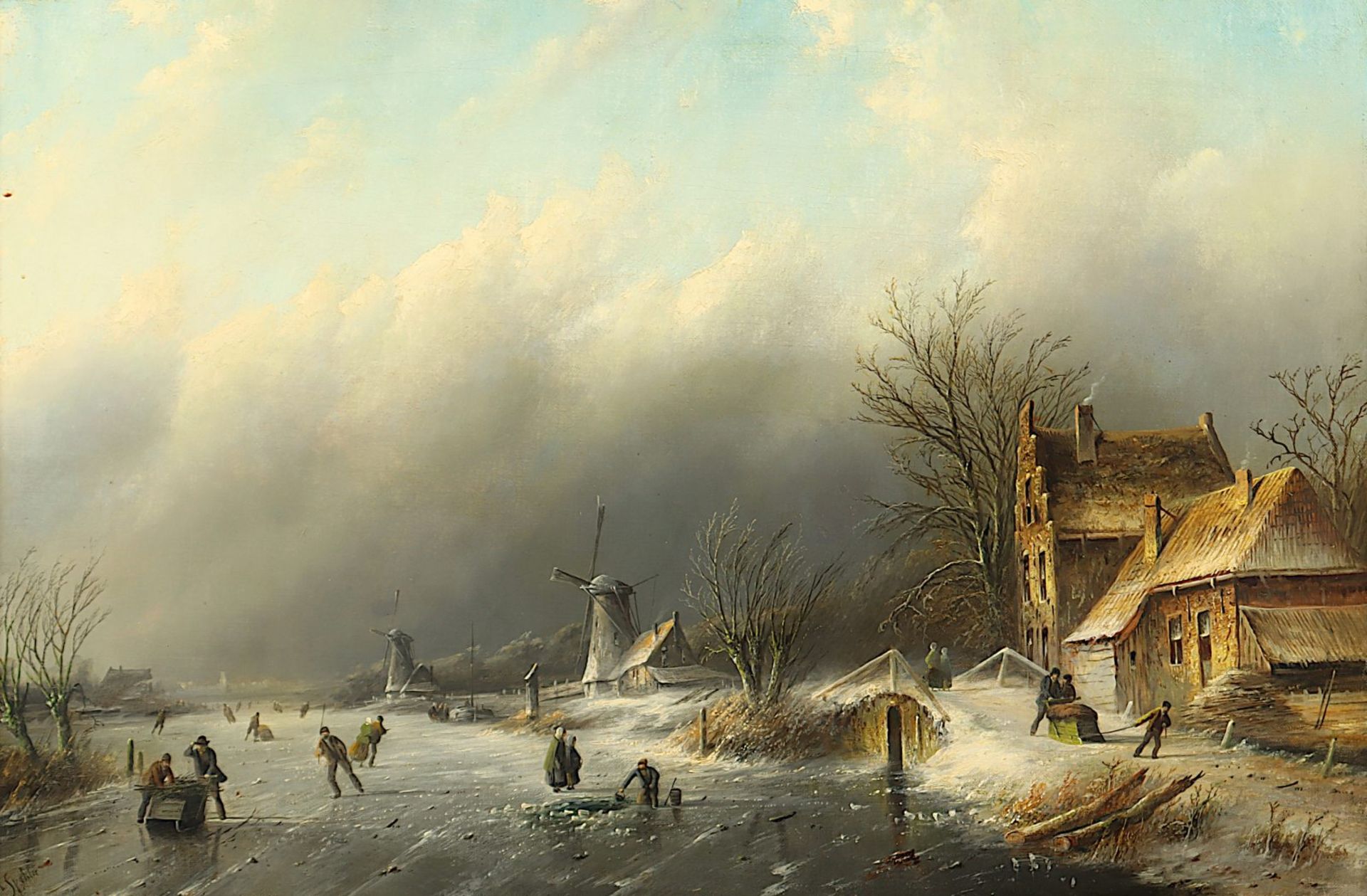 SPOHLER, Jacob Jan Coenraad (1837-1922), "Eisvergnügen", R.