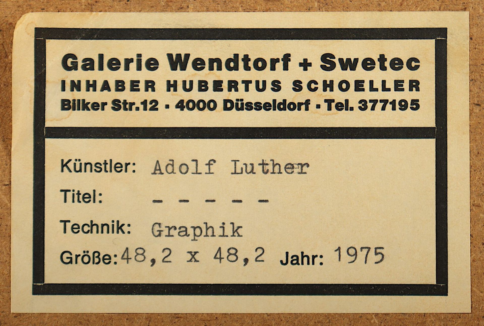 Adolf Luther, Grafik, 1975, R. - Bild 3 aus 3