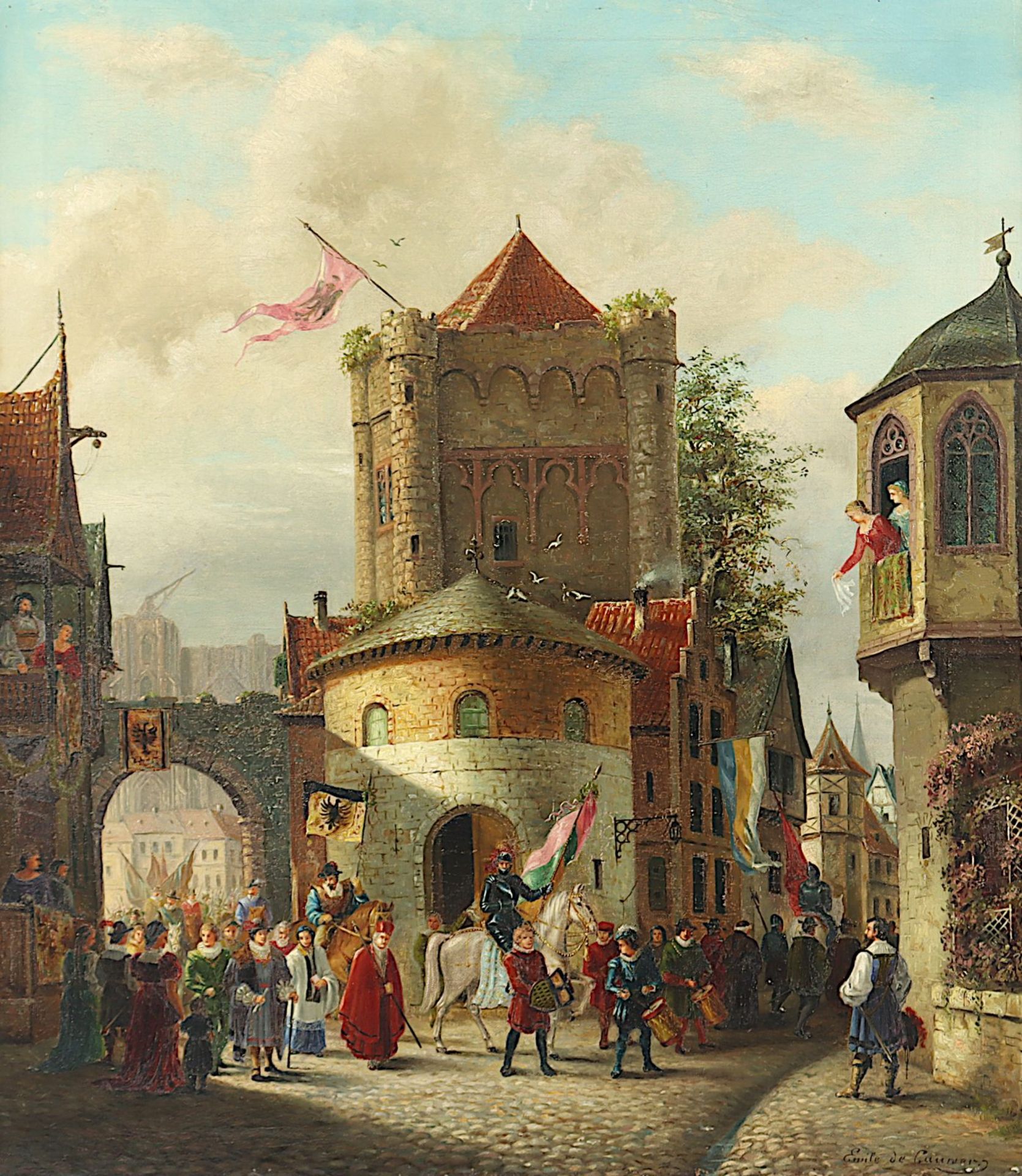 de Cauwer, Emile (1828-1873), "Festzug in Köln", R.