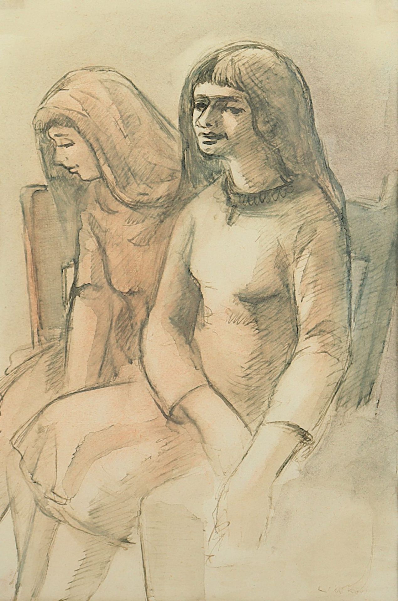 KÜPPER, Will (1893-1972), "Zwei Frauen", R. - Bild 2 aus 3