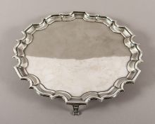 Salver, Metall versilbert, England, um 1900