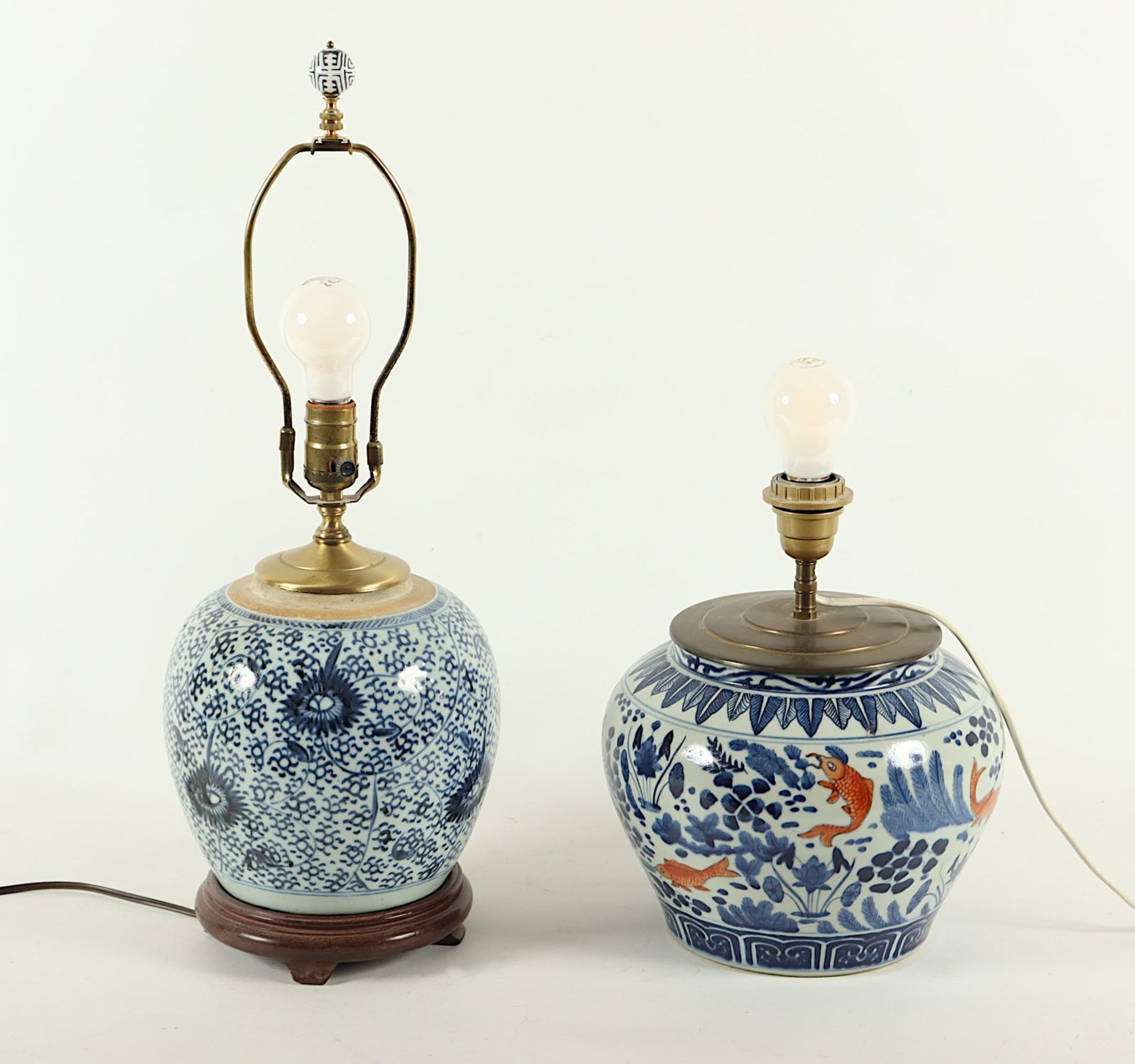 zwei Ingwertöpfe als Lampen, Porzellan, China, Japan - Bild 2 aus 3