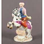 MINIATURFIGUR REITER, wohl MEISSEN, 19.Jh.