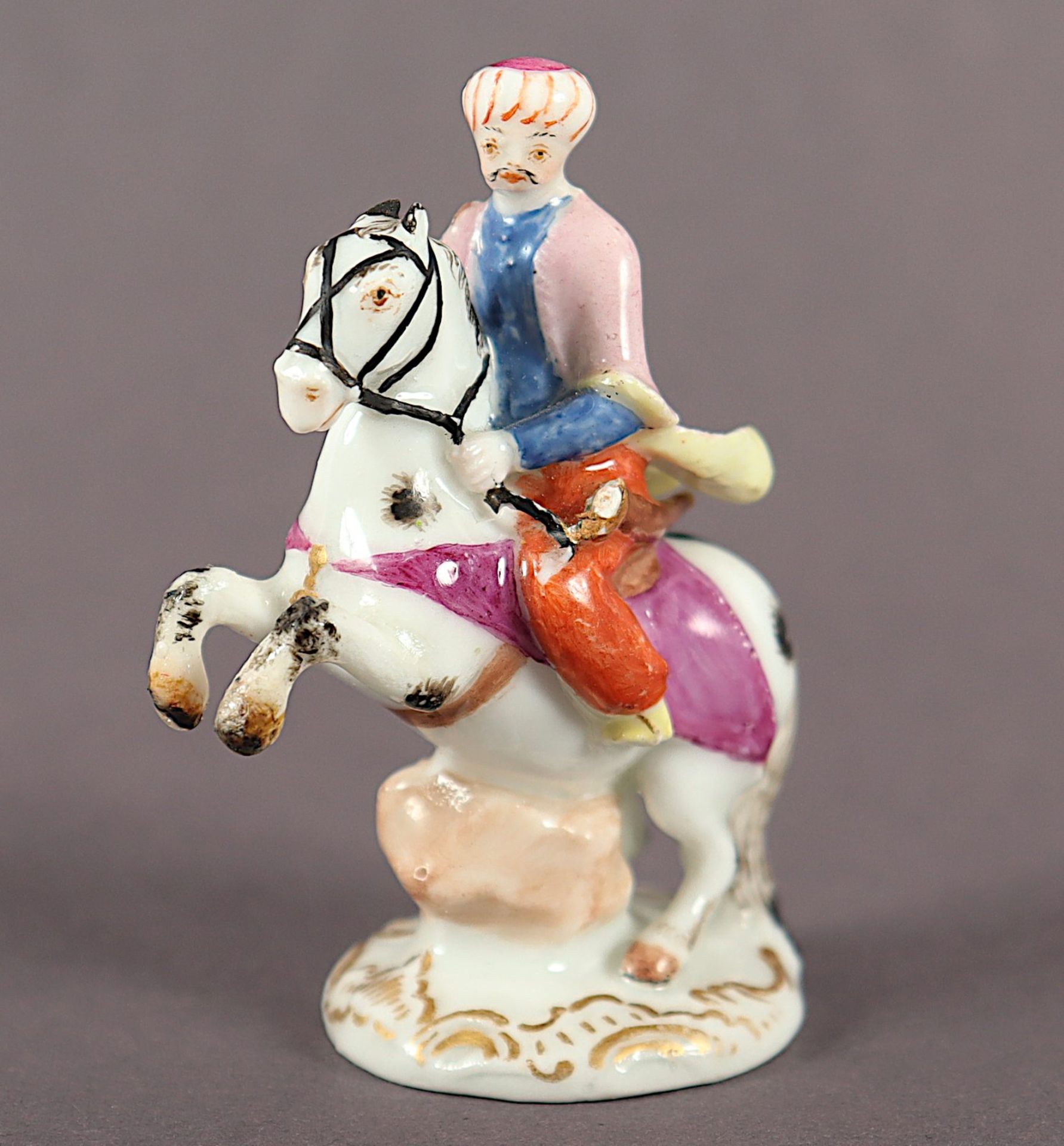 MINIATURFIGUR REITER, wohl MEISSEN, 19.Jh.