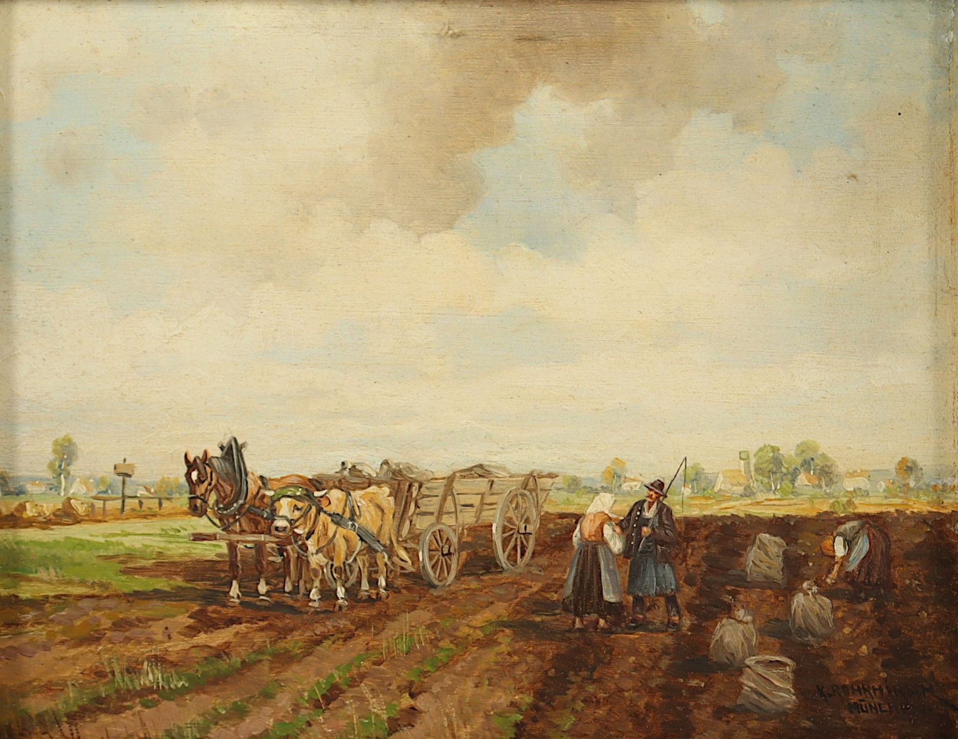 ROHRHIRSCH, Karl (1875-1954), "Bauern bei der Feldarbeit", R. - Bild 2 aus 3