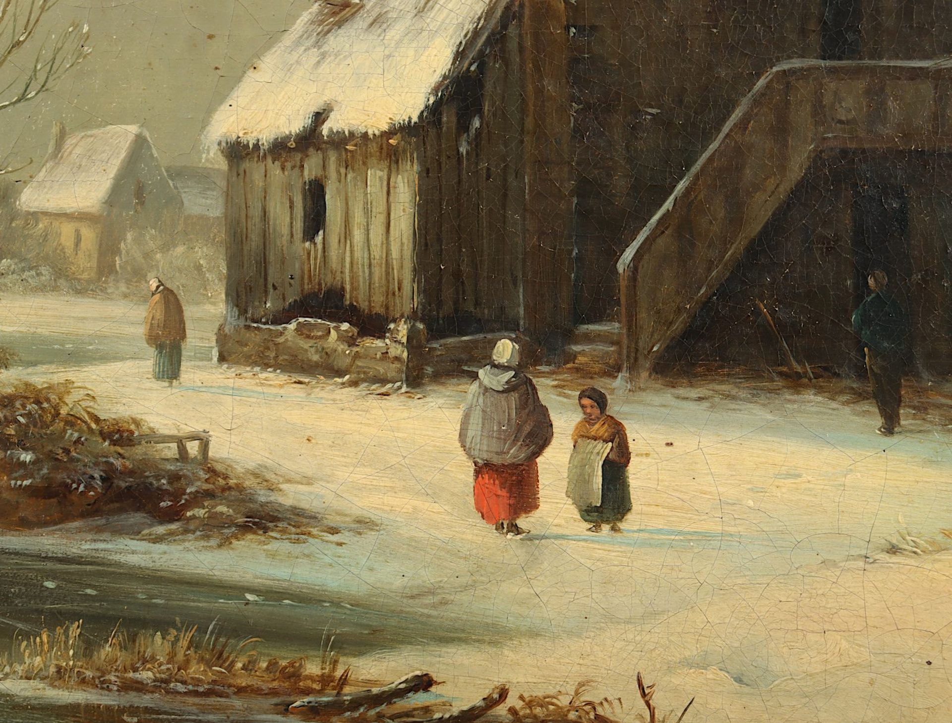 VAN ZEEBROECK (Niederlande M.19.Jh.), "Niederländische Winterlandschaft", R. - Image 3 of 5