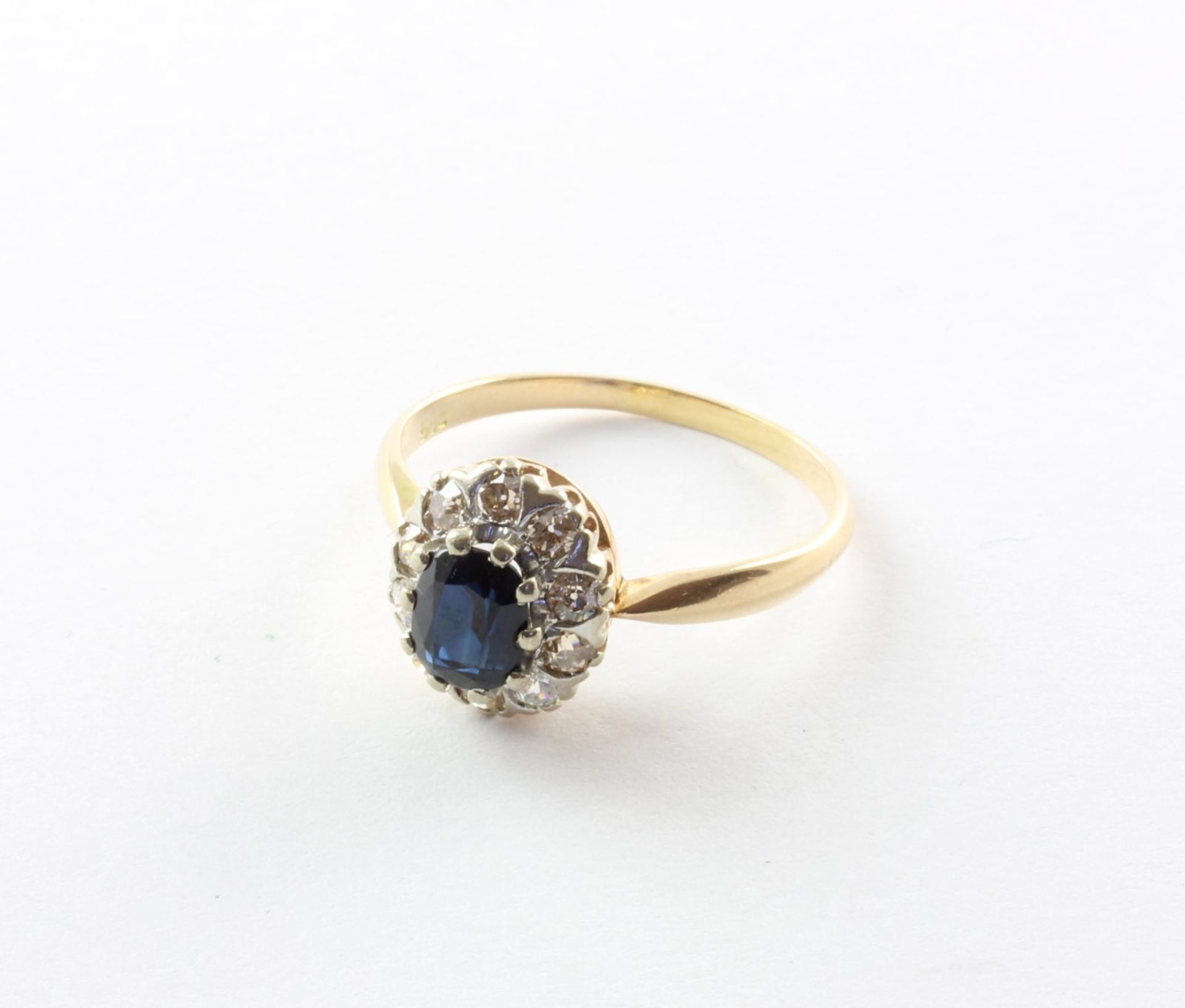 Safir-Diamantring, 585/ooo GG