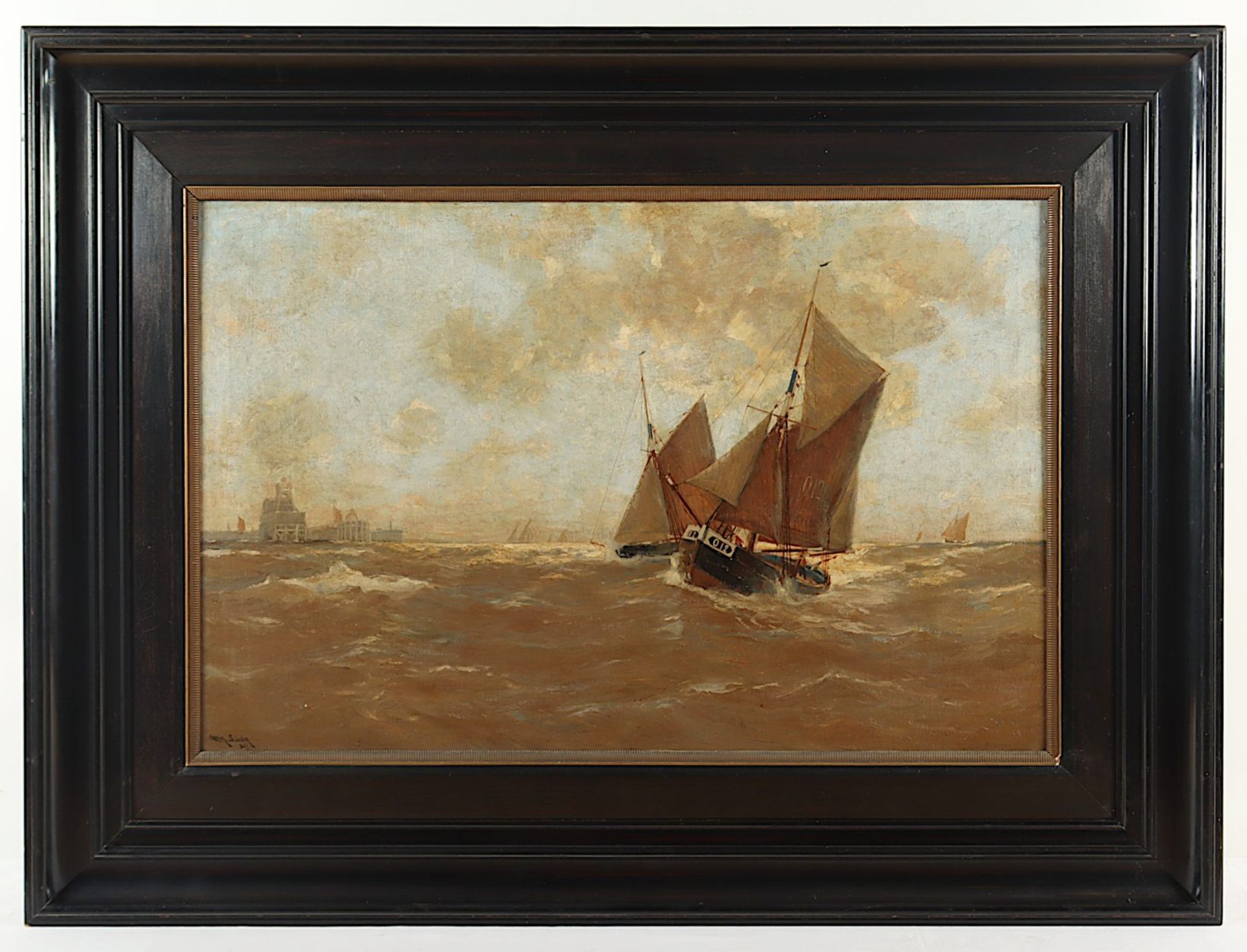 GÜNTER, Erwin (1864-1927), "Schiffe vor einer Küste", R. - Bild 2 aus 4