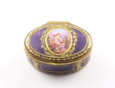 ovale Tabatiere, emailliert, deutsch, 19.Jh.